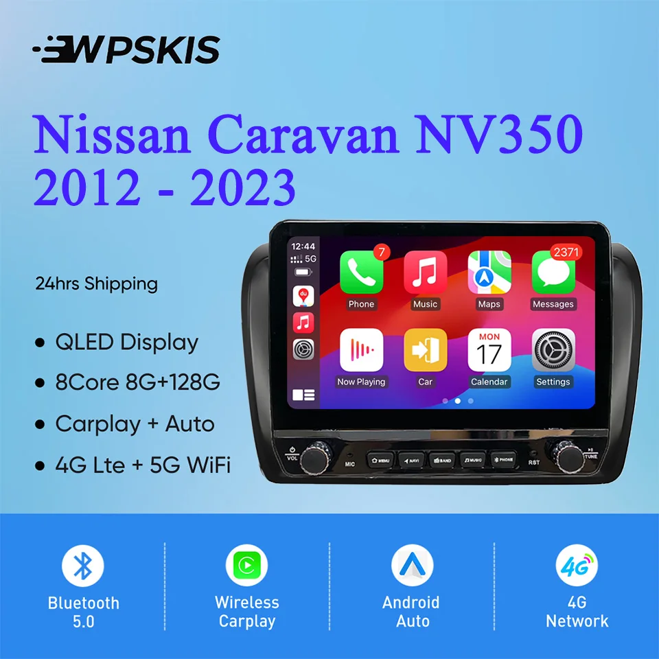 Radio Multimedia Android 14 para Nissan NV350 Caravan 2012-2023, Reproductor de GPS, DVD, Video y Música, Sistemas Inteligentes para Auto