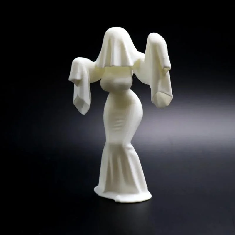 ómCC55 ienHalloween Geisterbraut Charakter Skulptur Modell Ornamente 3D-Druck Ornamente Kreative weibliche Geister-Desktop-Figur
