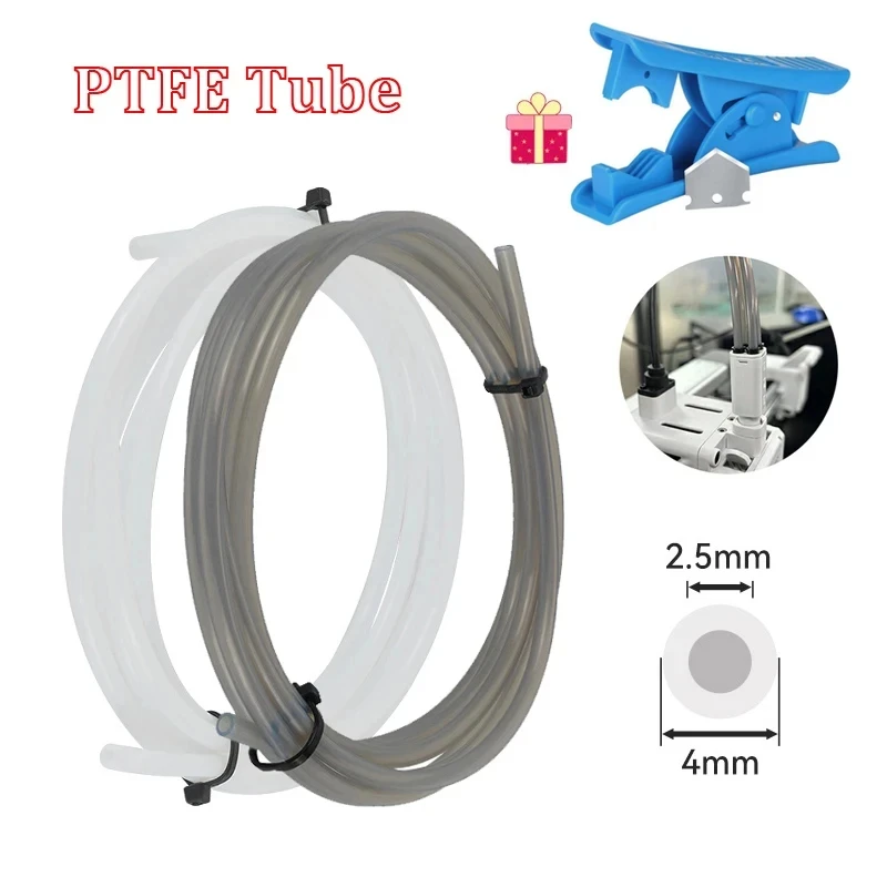 Für Bambu Lab PTFE-Schlauch 2,5mm 4mm P1S P1P AMS A1 Mini 3D-Drucker Teflonrohr X1C Bambulab PTFE-Verbinder Weiß Grau AMS LITE