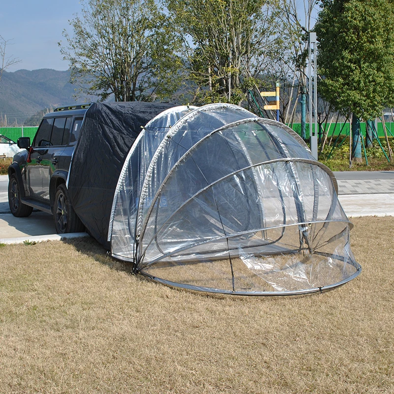 Transparent Car Tail Bubble Tent-Mobile Oasis for Sunbathing,Fishing,Comfort in Any Season, Connectable with Zipper, Stand Alone