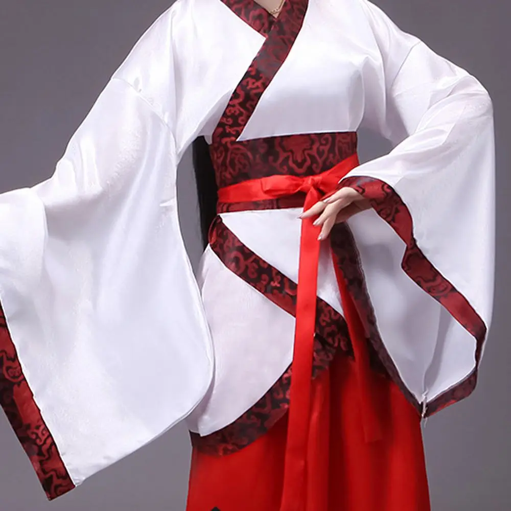 Long Sleeves Hanfu Long Dress Ancient Style Performance Skirt Chinese Tang Suit Patchwork Dance Dress