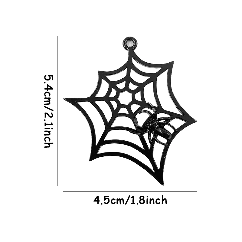 10Pcs Antique Black Halloween Decoration Charms Spider Spider Web Pendants For DIY Jewelry Making Accessories