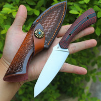 High hardness outdoor straight knife, D2 Blade portable EDC pocket knife with scabbard, ,camping survival knife，fruit knife