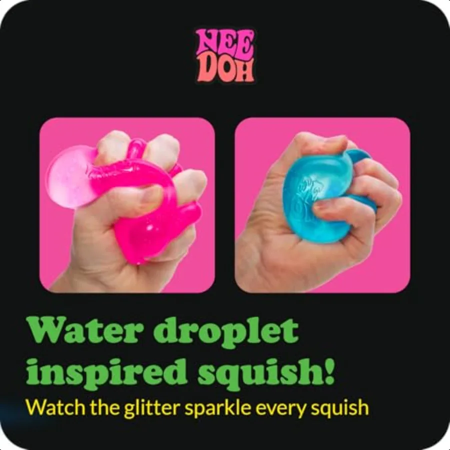 لعبة الضغط الحسية Schylling NeeDoh Dream Drop مع ضغط ناعم حالم 3 ألوان طويلة قد تتغير حزمة من 1