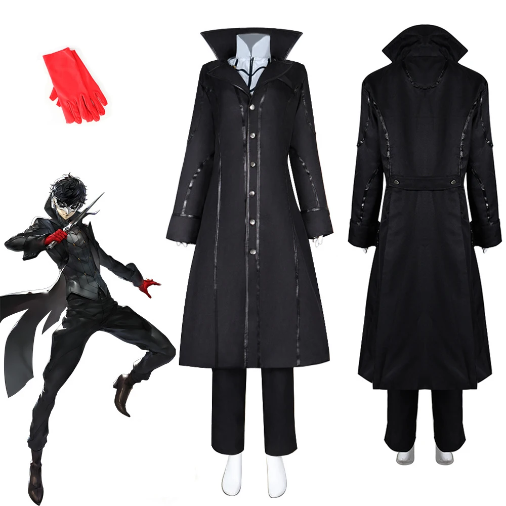 

Amamiya Ren Cosplay Costume Trench Coat Shirt Gloves Game Persona 5 Role Play Uniform Halloween Christmas Carnival Full Set