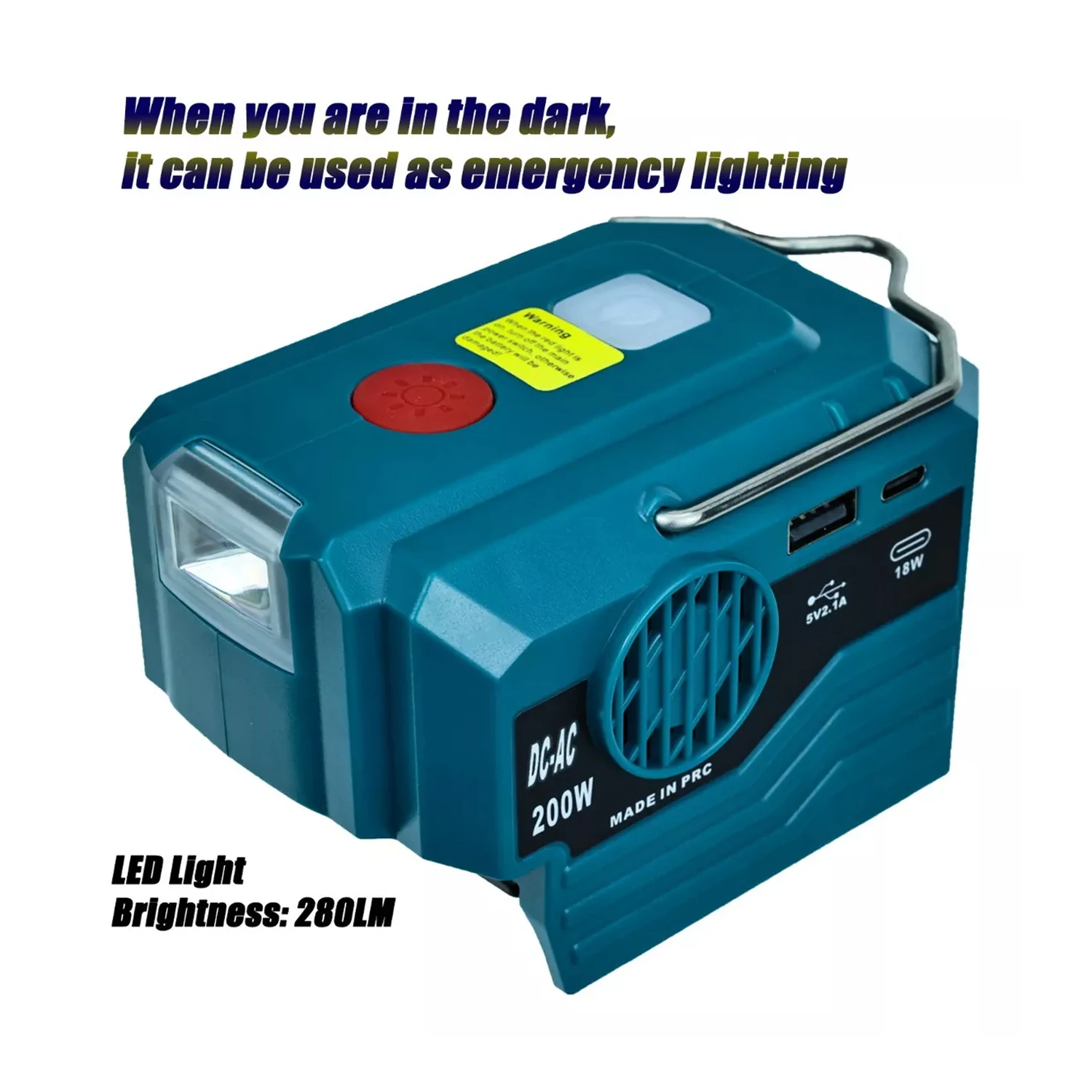 Imagem -03 - Conversor de Adaptador de Bateria para Makita Ferramenta Elétrica com Ganchos de Elevação Porta Usb tipo c 220v