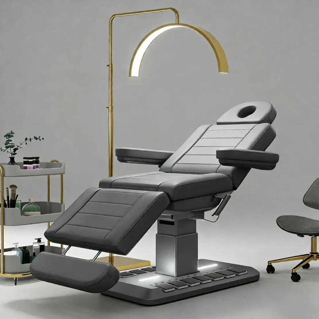 Salon Furniture Set Salon Beauty Bed Facial Massage Table Medical Facial Spa Bed 3 Motors Electric Reclining Cosmetic Bed