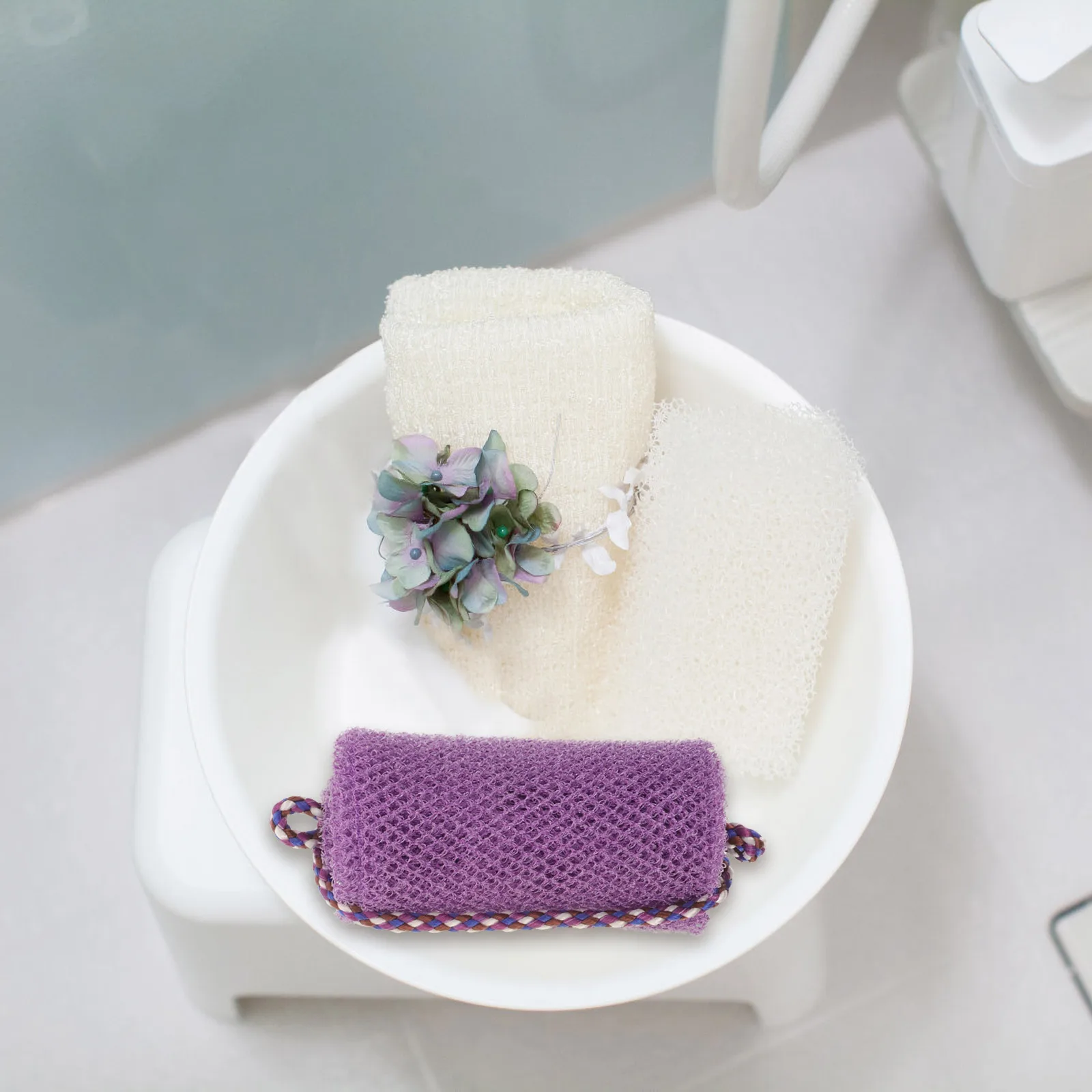 

2pcs Bath Back Towel Exfoliating Shower Towel Polyester Back Tools Body Cleansing Cloths Bath Towels