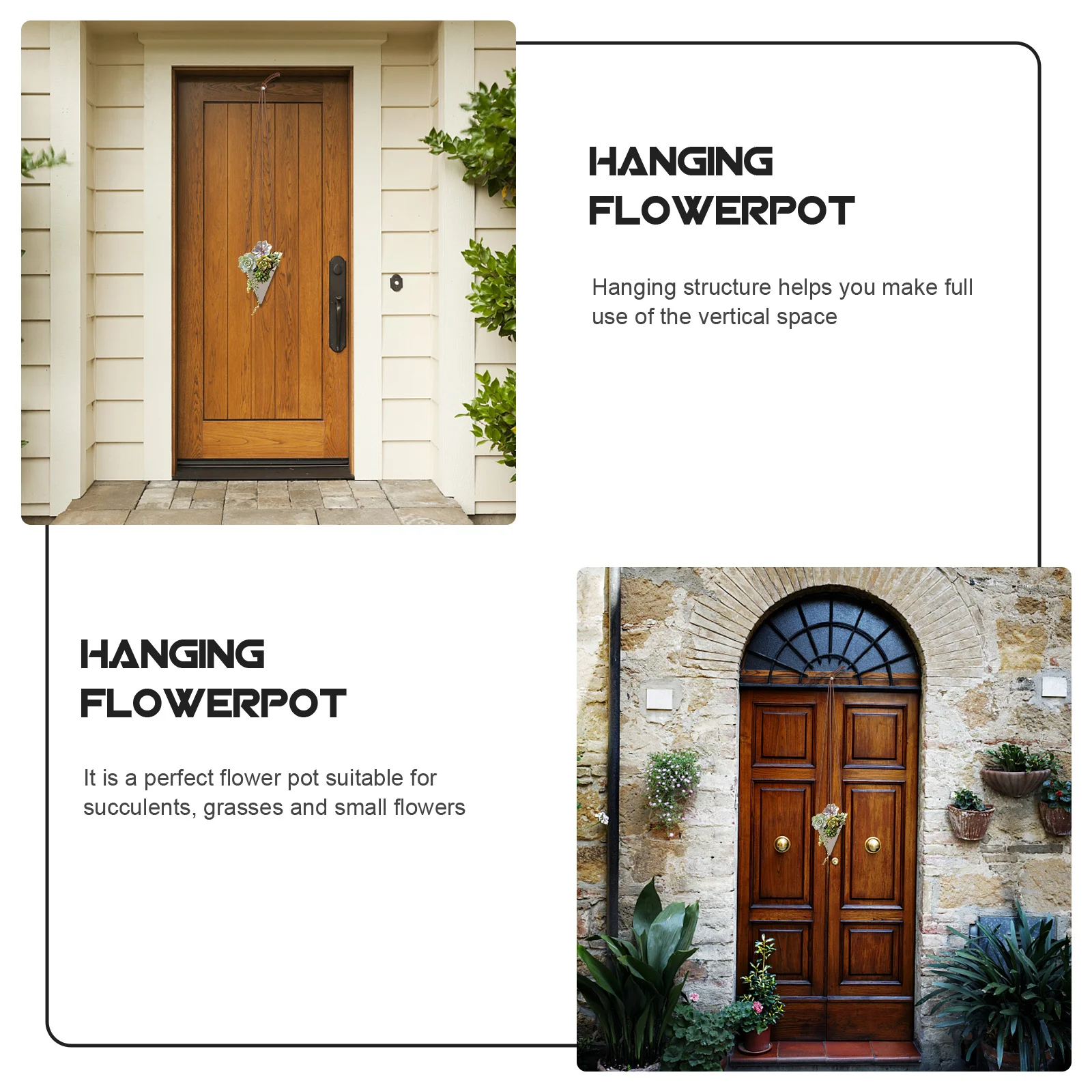 2 قطعة زهور معلقة أسلوب بسيط حاوية نباتية متينة للمنزل والمكتب وشرفة وفناء سطح المكتب تستخدم أصيص زهور من النوع المعلق