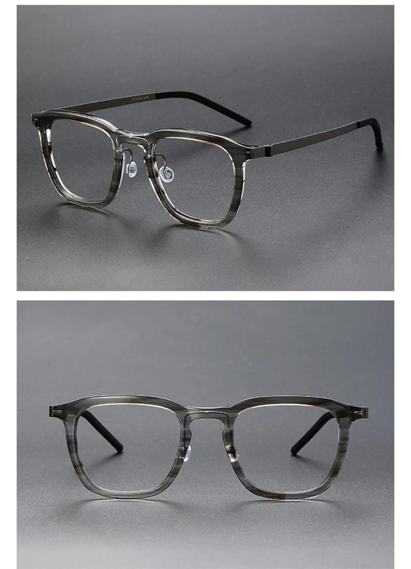 Dänemark Quadratisches Titanacetat-Brillengestell für Herren und Damen, ultraleichte Markenbrille, blaues Licht, Brille, Make-up-Brille 1263 – Detail 22
