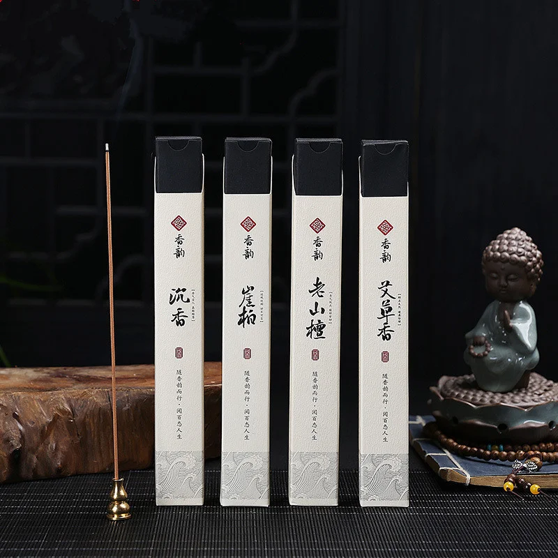 60g Agarwood Thread Incense Sandalwood Wormwood Home Aroma Sticks Meditation Purification Stick Incense Indoor