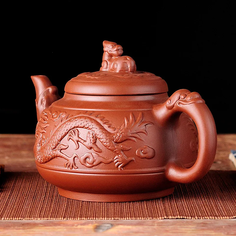 

Yixing Large Purple Clay Pot Large Capacity Kungfu Teapot Household Handmade Filter Red Clay Pot Teacup Tea Set Teapots Samovar