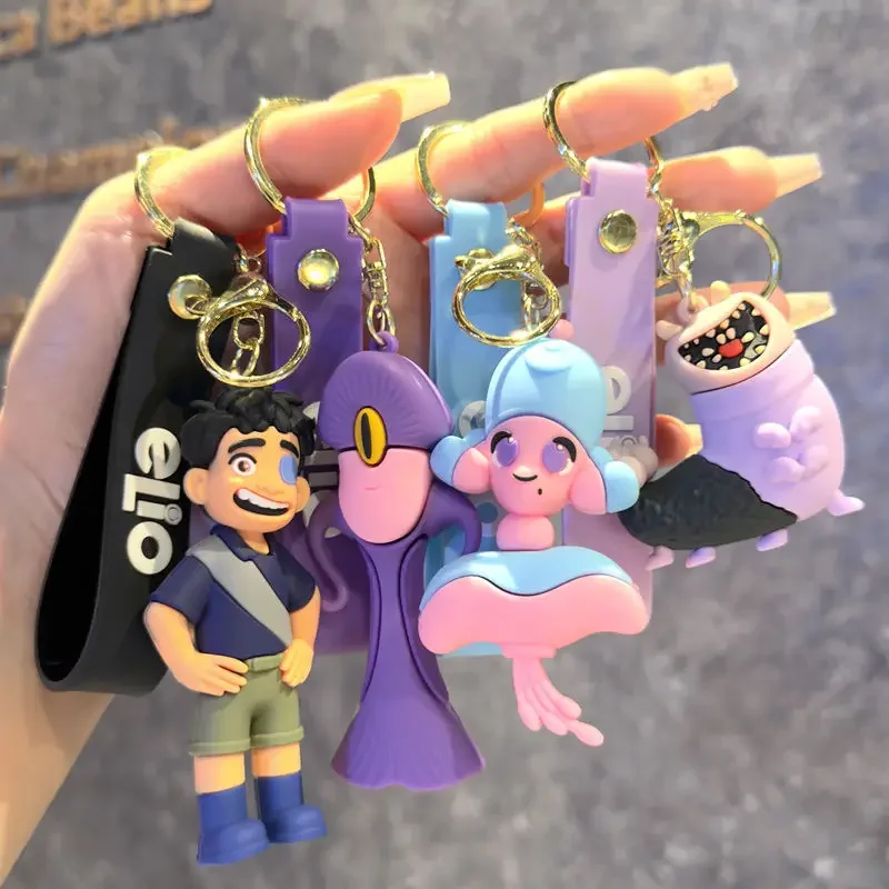 Disney nuevo dibujos animados Anime Elio Kawaii lindo Elio y monstruo figuras de acción de juguete llavero regalos para niños niñas