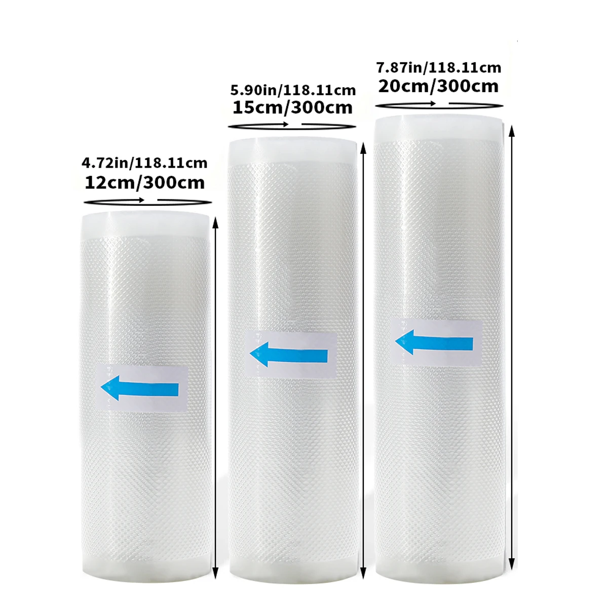 서로 다른 크기 조합의 3 롤, 3m, 7 층 공 압출 다이아몬드 패턴 식품 밀봉 백