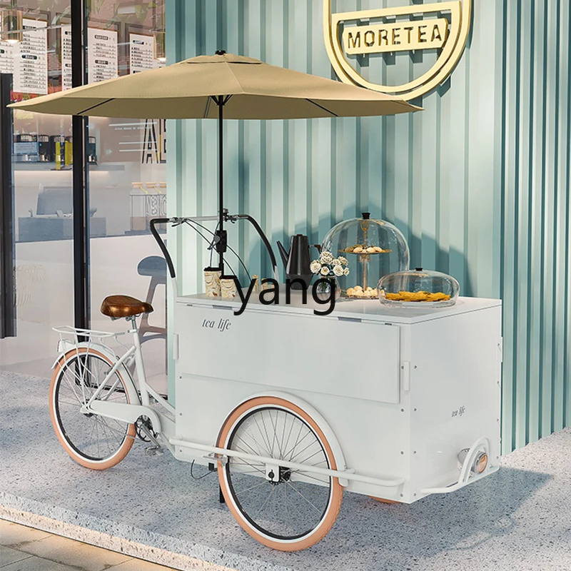 YJQ night market stall trolley movable coffee wrought iron float outdoor promotion display sale