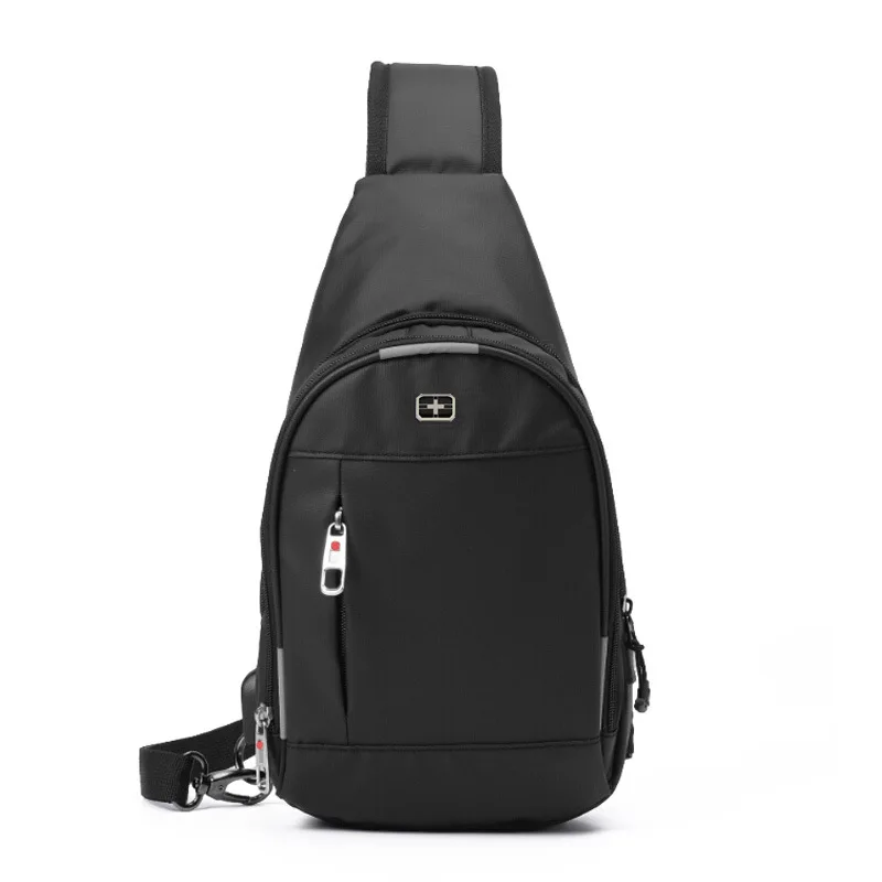 

Мужская сумка-слинг в швейцарском стиле, водонепроницаемая сумка через плечо, спортивный нагрудный рюкзак, сумка для телефона с зарядкой через USB, сумка для езды на велосипеде