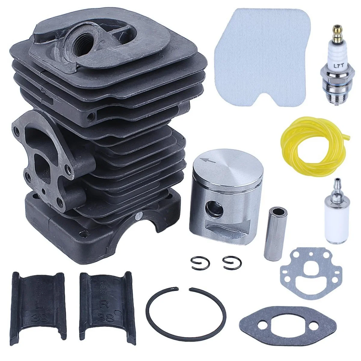 

39mm Cylinder Piston Bearing Kit For Husqvarna 240 236 235 236E 240E Chainsaw 545050417 Carb Muffler Gasket Air Fuel Filter Line