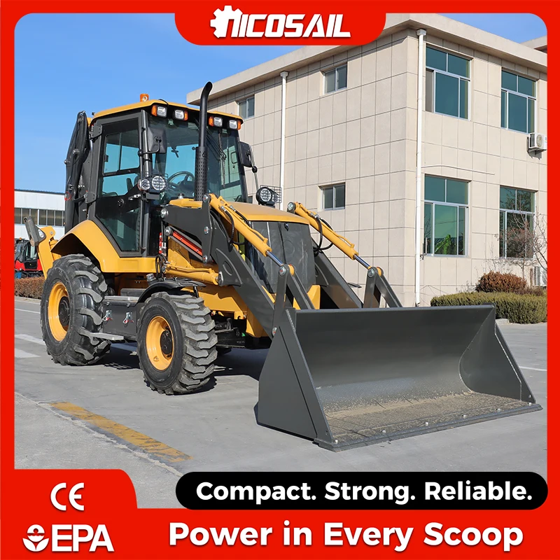 

Nicosail Custom 3CX Backhoe Loader 4 Wheel Drive Dual Function Loader Excavator With 1m³ Loading Bucket