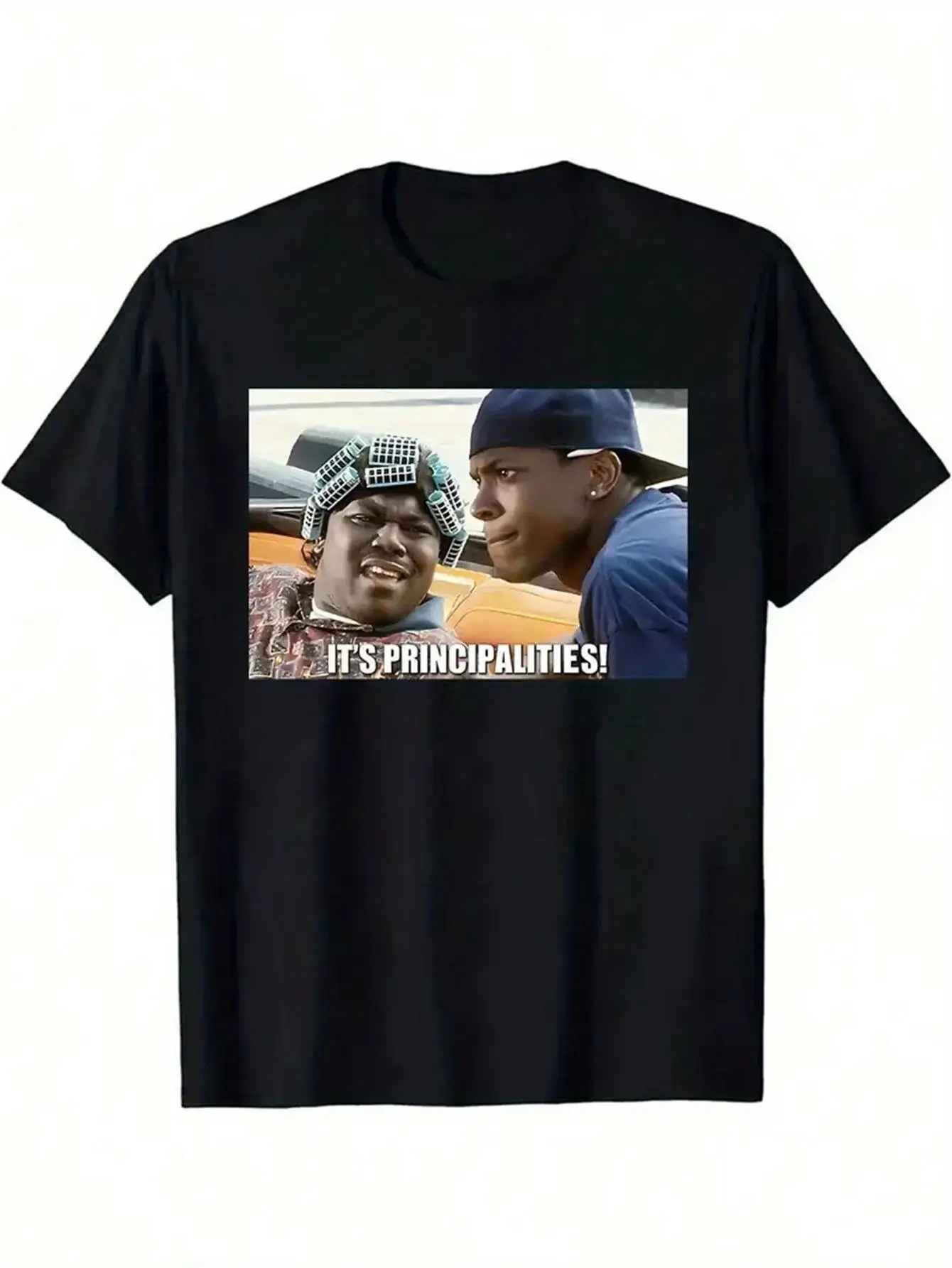 Men'S Summer Black T-Shirt Featuring a Humorous Graphic with Its Principles This Casual Crew Neck, Short Sleeve, And Lightweight Blend Is Ideal for Outdoor Activities And Summer Casual Wear, Plus Size