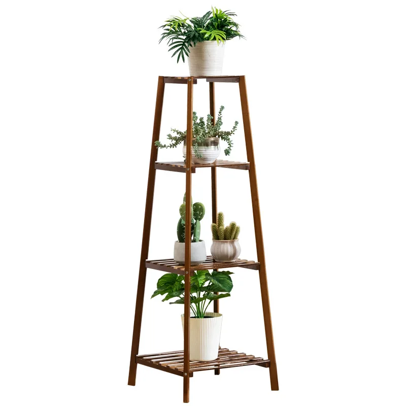 

4 Layers Simplicity Wood Stand For Plants Landing Type Light Extravagant Multi-storey Shelf Indoor Flowerpot Frame Flower Stand