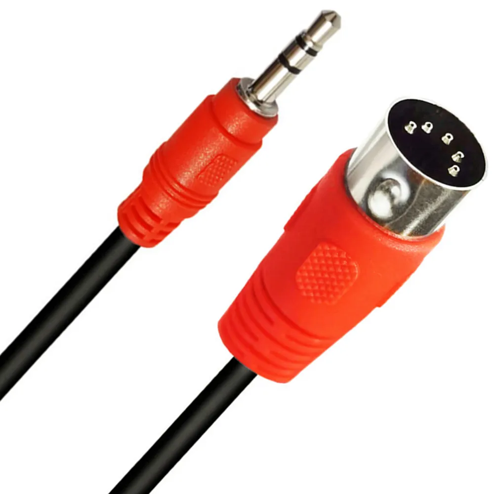 3.5mm wtyk audio do MIDI 5-rdzeniowy kabel adapter dźwięk cyfrowy wyjściowy MIDI 5-rdzeniowy DIN5P 0.5m/1.5m/3m kabel