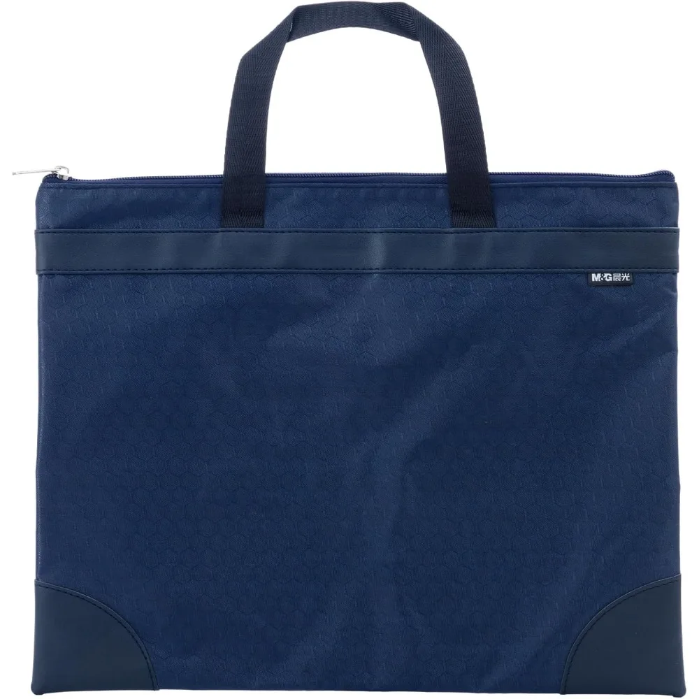 

M&G 12x15 in Large Zipper Pouch with Handle, A4 Foldable Lightweight Pocket Waterproof Oxford Document Storage Bag, File Organiz