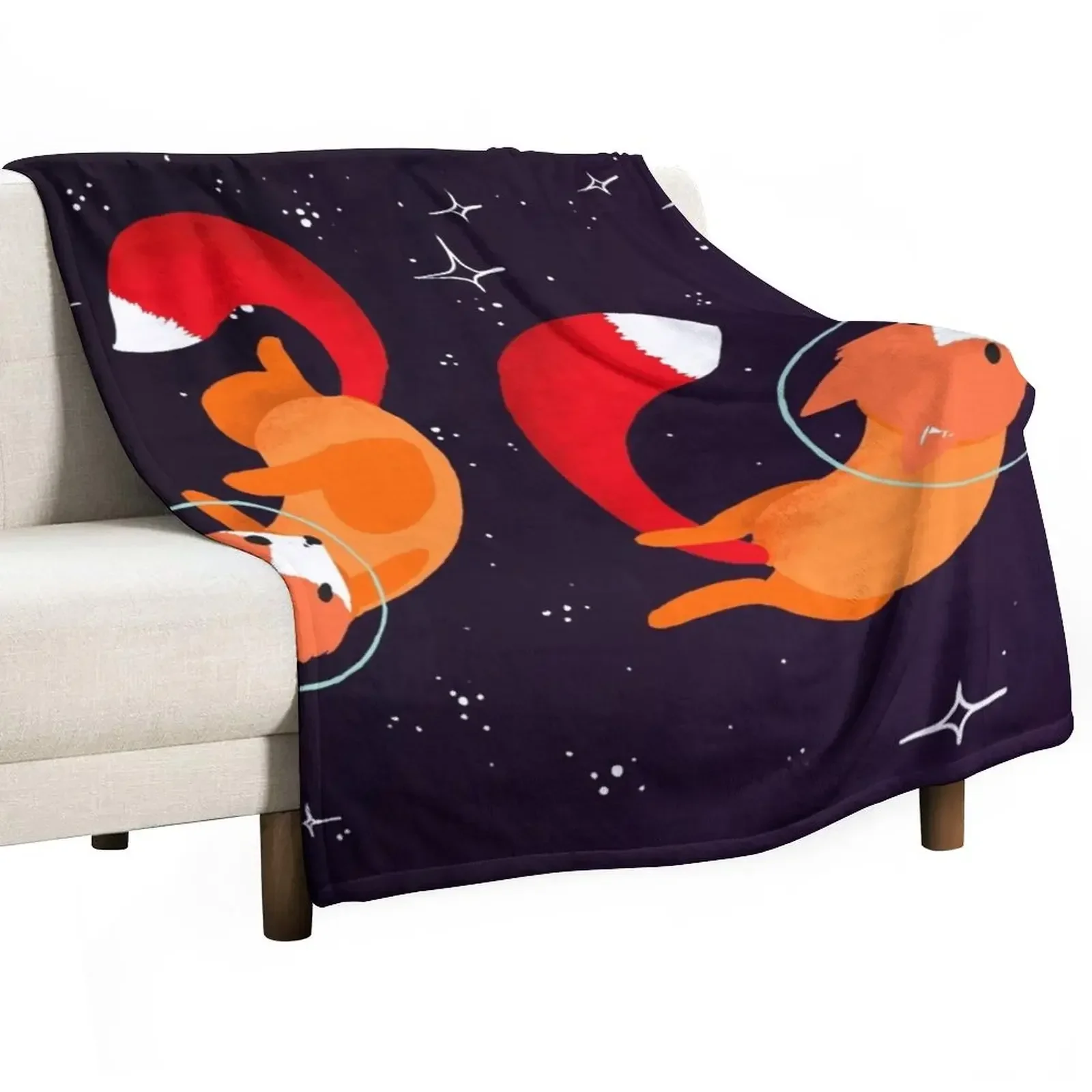 Space Foxes Throw Blanket Beautifuls Cute Blankets For Baby Bed Blankets