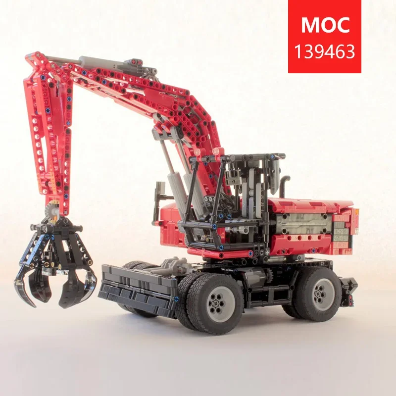 New Design MOC Wheeled Excavator with Loader Model - Trendy Educational Toys - Fun Building Game Set  Top Choice Holiday gifts