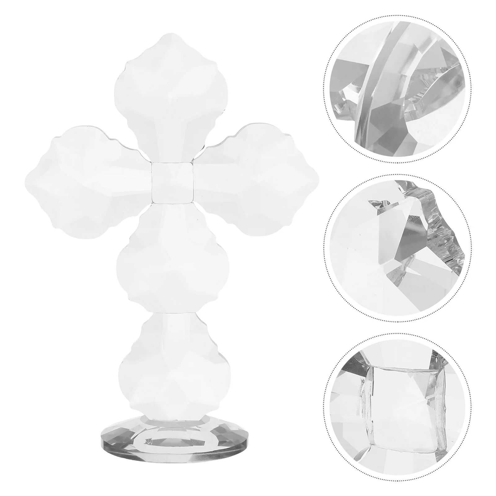 

Crystal Standing Cross Handmade Glass Christian Desk Decor Christmas Table Decoration Religious Cross for Home