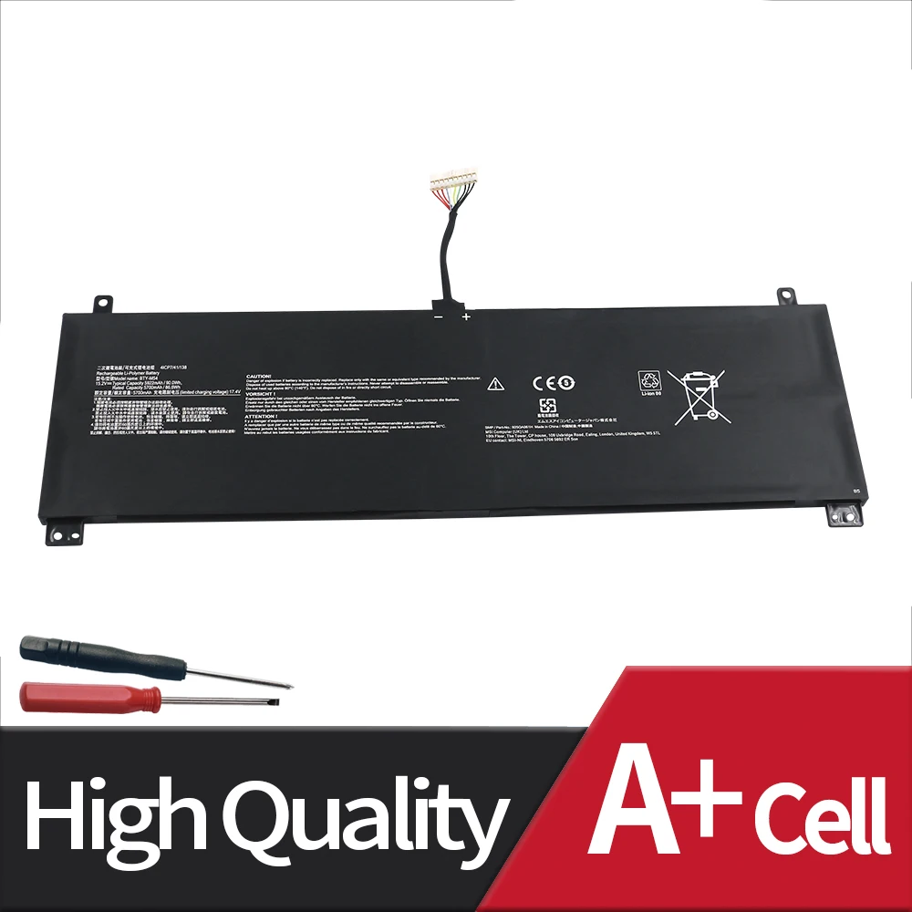 NEW BTY-M54 925QA054H Laptop Battery For MSI Creator Z16-A11U A11UE A11UET A11UET 41CP7/41/138 15.2V 90Wh 5920mAh Free tools