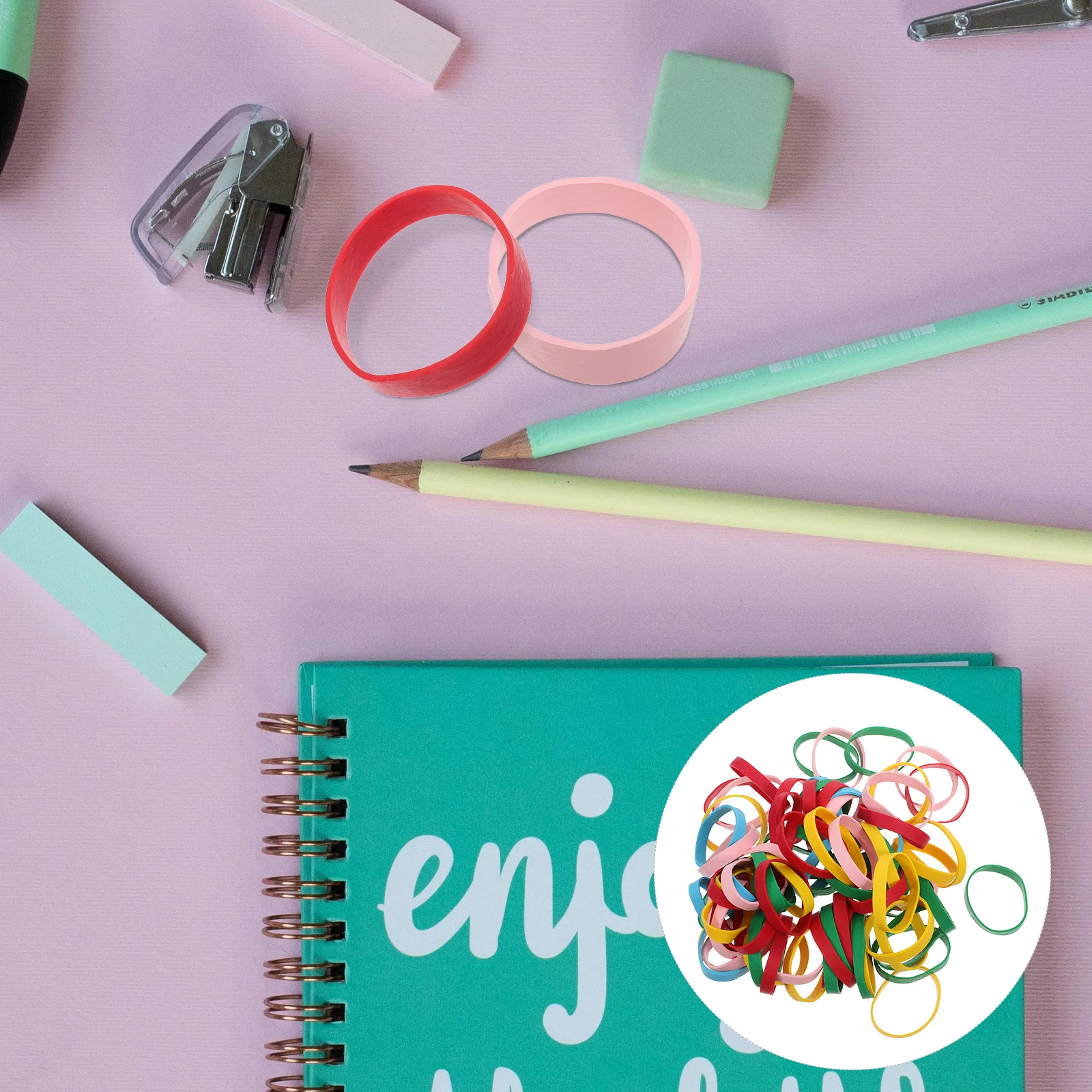 

1 set Colorful Rubber Thick Elastic Bands For Home Office School Organization Heavy Duty Stretchable Rubber Bands