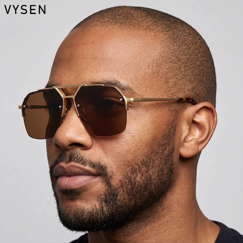 

Steampunk Oversized Square Sunglasses Men 2026 Luxury Brand Semi-Rimless Metal Frame Punk Sun Glasses For Male Vintage Eyewear