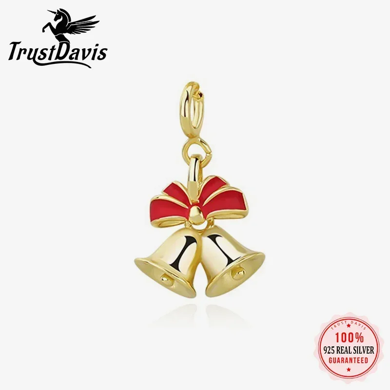 

TrustDavis Real 925 Sterling Silver Fashion Christmas Accessories Series Charm Pendant Handmade DIY Accessories Wholesale DZ1699
