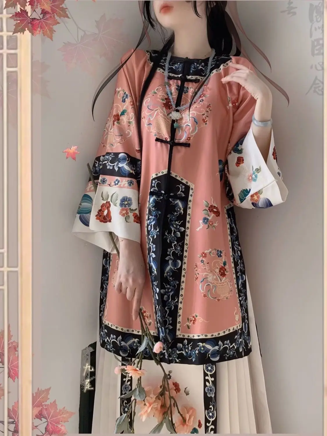 Costume da spettacolo teatrale della dinastia Qing retrò per le donne Vinatge gonna tradizionale cinese con faccia di cavallo Hanfu Dress Set Cosplay