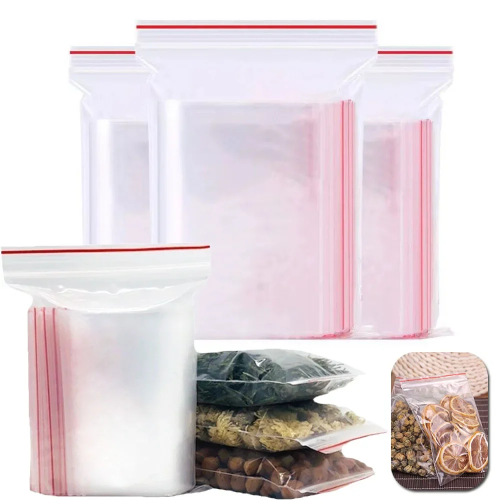 100 Stück selbstdichtende Beutel für Lebensmittelverpackungen, feuchtigkeitsbeständiger und frischhaltender Beutel für Snacks, versiegelte Aufbewahrungsbeutel mit mehreren Spezifikationen
