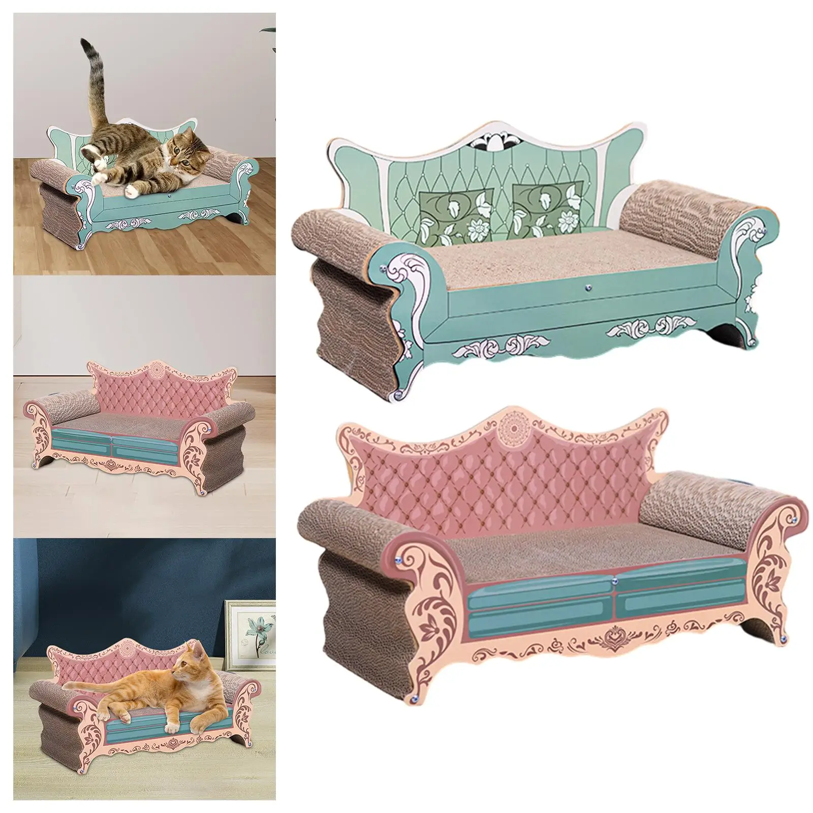 Cat Grabbing Scratchers Cardboard Light Luxury Concubine Sofa Corrugated Paper Cat Sofa Pet Bed Cat Nest Toy Claw Cat