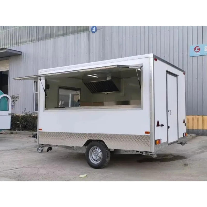 Remolque Food Track Imbisswagen Foodtruck Fully Equipped Pizza Food Trailer with Full Kitchen Equipment