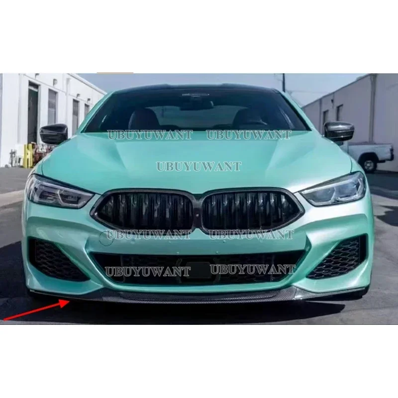 3 Pcs For BMW 8 Series G14 G15 G16 840i 2020-2025 Carbon Fiber Car Styling Front Spoiler Anterior Front lip Bumper Protector