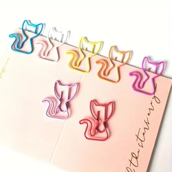 Clips de papel de estilo de gato, 7 colores, 20 paquetes, divertidos suministros de Metal para la escuela y la oficina en casa
