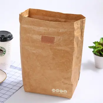 Bolsa de almuerzo de gran capacidad, paquete de aislamiento, bolsa de lona, bolsas de mano para alimentos, bolsa de almuerzo impermeable, bolsas de papel Kraft