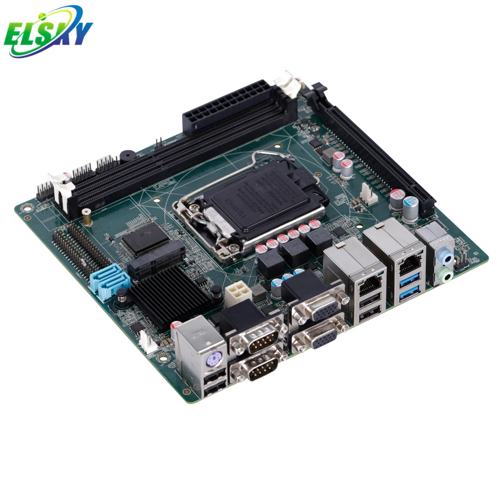 ELSKY NEW Design H81 Quad Core3.4GHz X86 Haswell LGA1150 Socket barebone 16GB VGA Mini Pc with PCI-E