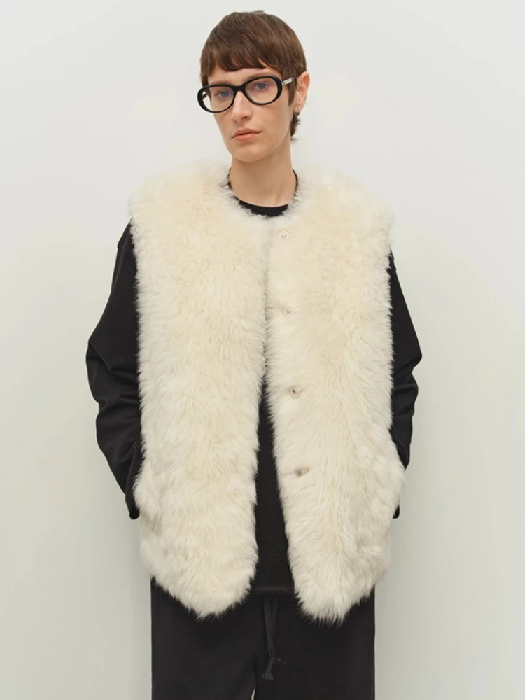 Haut de gamme de luxe Toscana fourrure d'agneau sans manches gilet vestes femmes automne hiver Simple classique court en cuir véritable manteau de fourrure
