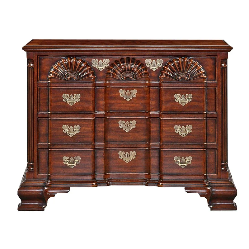 

Black Carved Side Cabinet Neoclassical Bedroom Villa Storage Curio Cabinet
