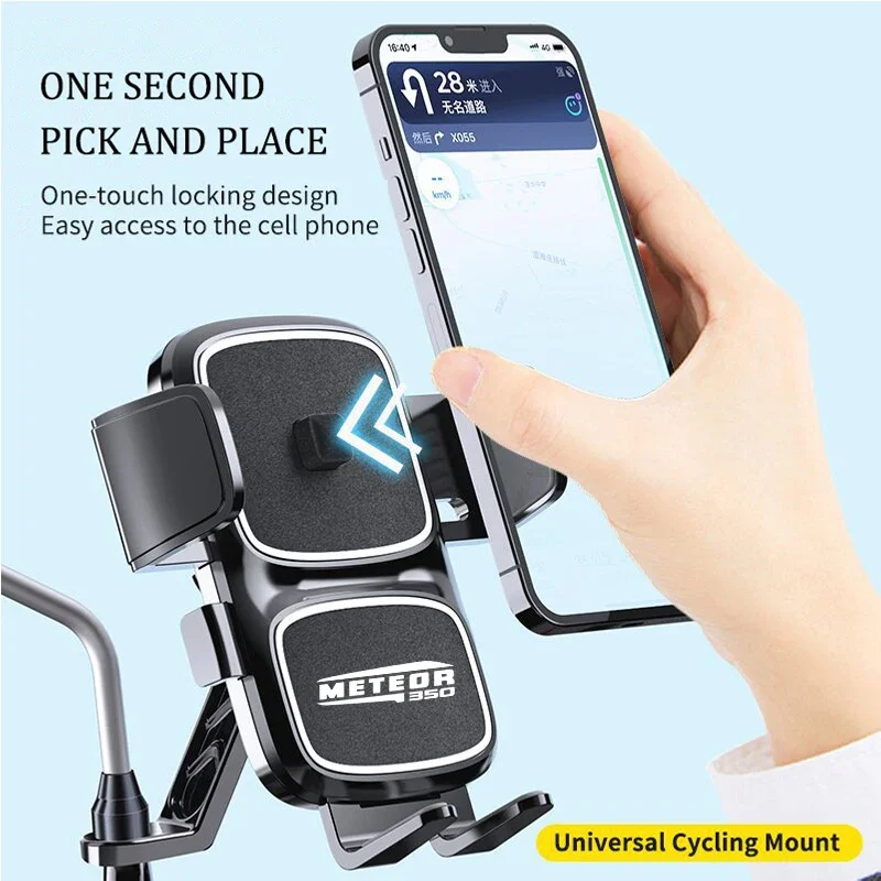 360° Rotatable Motorcycle Phone Holder for Royal Enfield Meteor 350 Royal Enfield Meteor350 500 upgrade GPS Stand Bracket