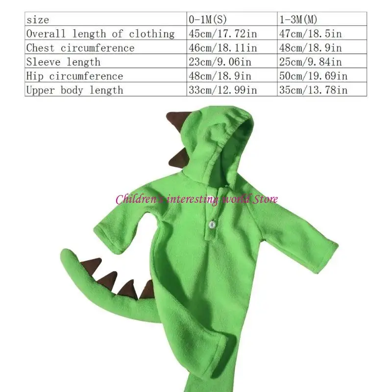 NOUVELLES NOUVELLES CORDURES MANDES LONGES RAMPERS avec conception dinosaures pour Photoshoots 425F