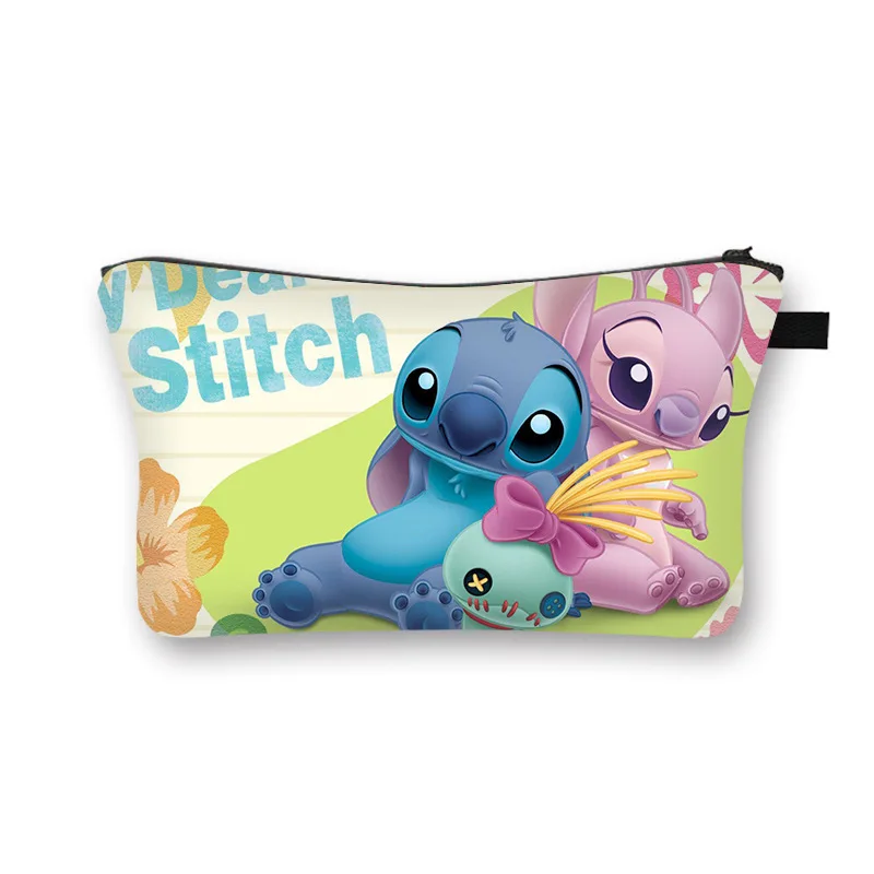 Trousse de maquillage Stitch pour filles, sac de rangement de cosmétiques de grande capacité, trousse de toilette multifonctionnelle de dessin animé pour enfants, cadeaux mignons, nouveau