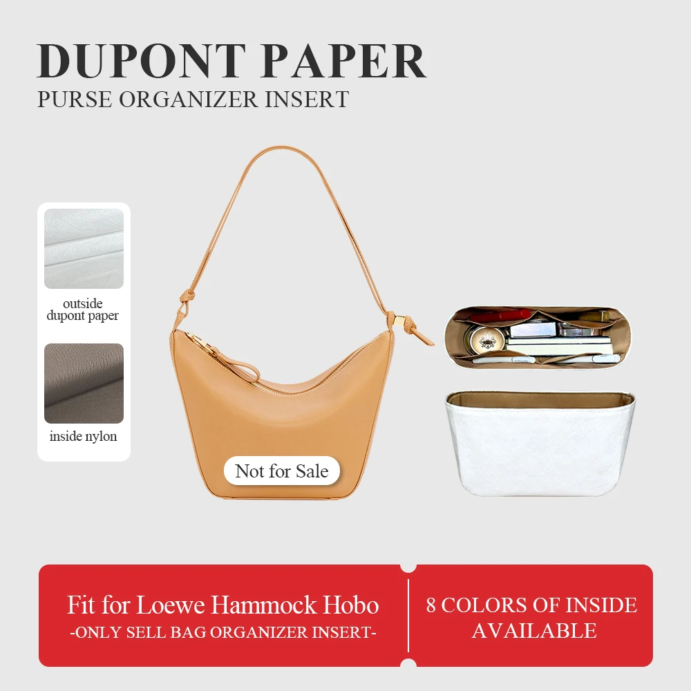 

Dupont Paper Purse Organizer Insert Fit for Loewe Hammock Hobo Lightweight Inside Storage Bag In Bag Makeup Inner Liner Insert