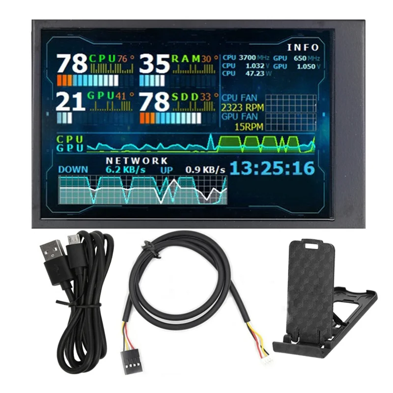

3,5-дюймовый IPS ЖК-монитор с мини-экраном для USB-монитора компьютера AIDA64