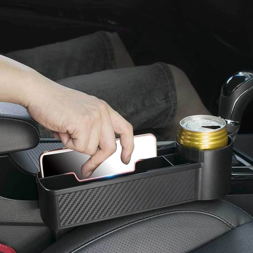 

1pc Black Car Seat Storage Box Abs Container For Keys Sunglasses Seat Organizer Car Practical Accessories Storage Case
