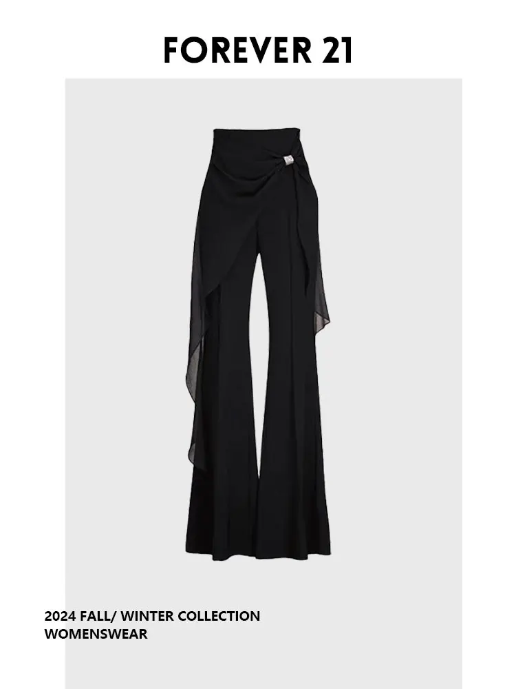 

Forever 2 Trendy Bla Bell Bot Pants Autumn New Design Irregular Long Pants Faionable Sexy Women plus Size Pear Body pe
